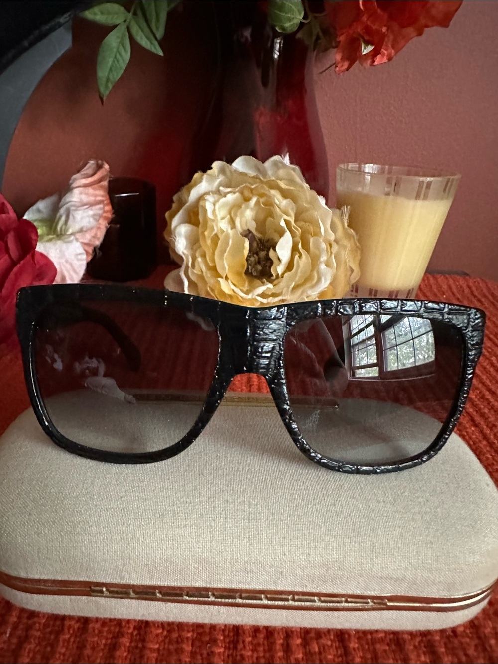 Authentic Alexandre Mc Queen Black Textured women Sunglasses